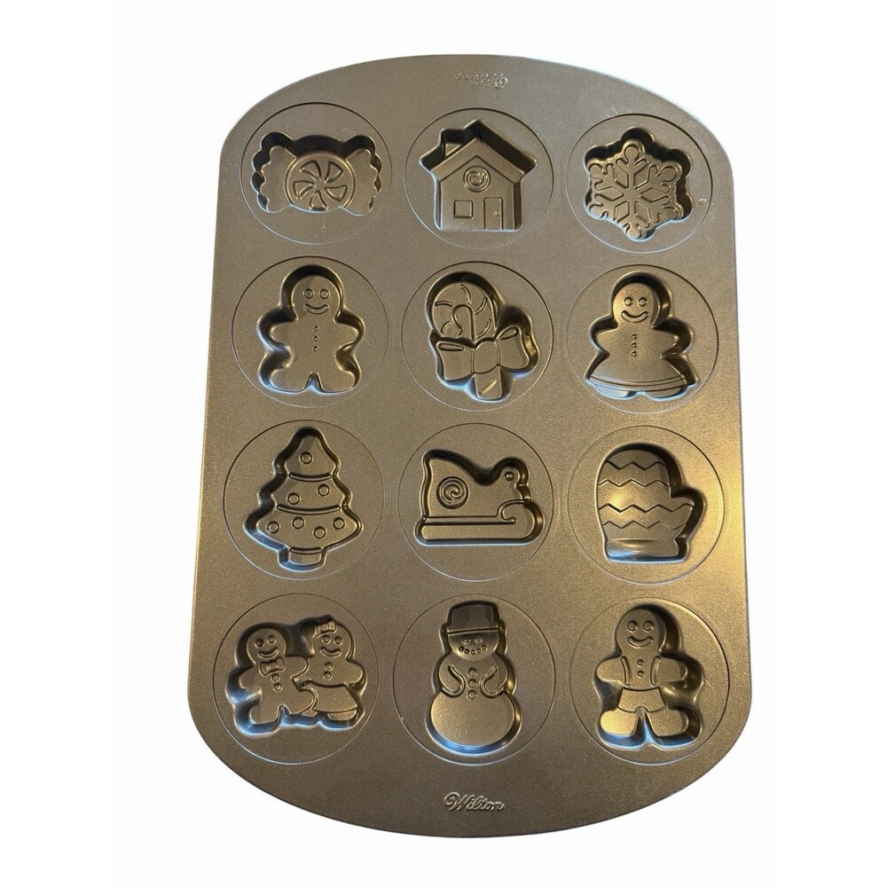 Wilton Christmas Cookie Shapes Pan 12 Designs Mold Non-Stick Holiday Winter